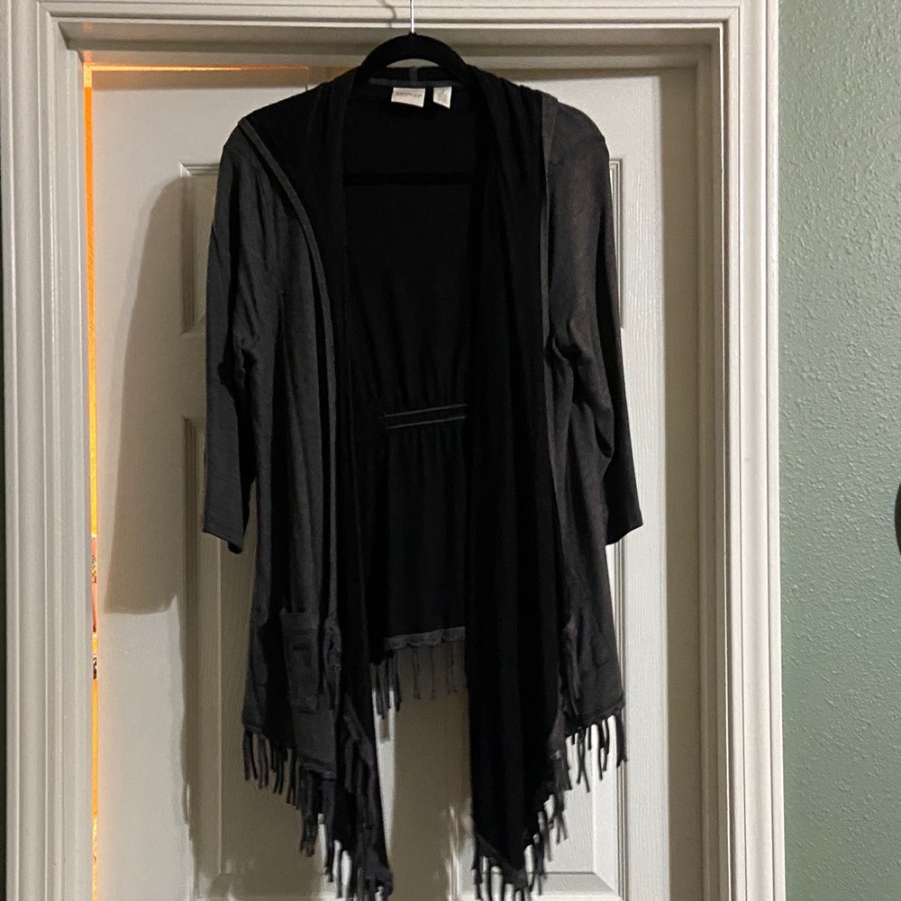 Stylish Black Fringe Women's Jacket